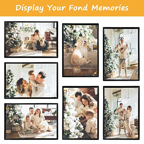 Mingting 5x7 Magnetic Picture Frames for Refrigerator - Black, 4 Pack