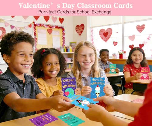 36-Pack Funny Valentine's Day Cards for Kids with Envelopes