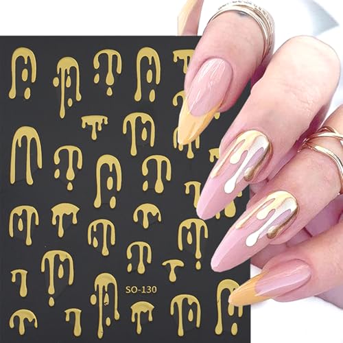 Halloween Blood Drop Nail Art Stickers - 4 Sheets 3D Self-Adhesive Decals