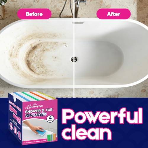 LAUNDRYLUX Dual-Sided Magic Sponge Eraser & Scrubber - 4 Pack