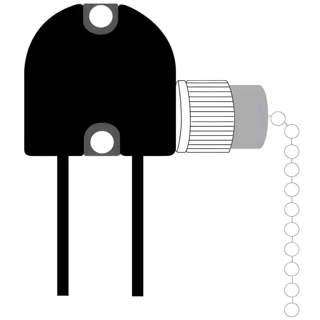 ZE-109 E89885 2 Wire Pull Light Switch Replacement Repair Kit On-Off 1 Circuit 1 Position Single Pole Single Through SPST 6A125VAC 3A250VAC for Ceiling Fans, Wall Sconces, Floor Table Lamps - Brass