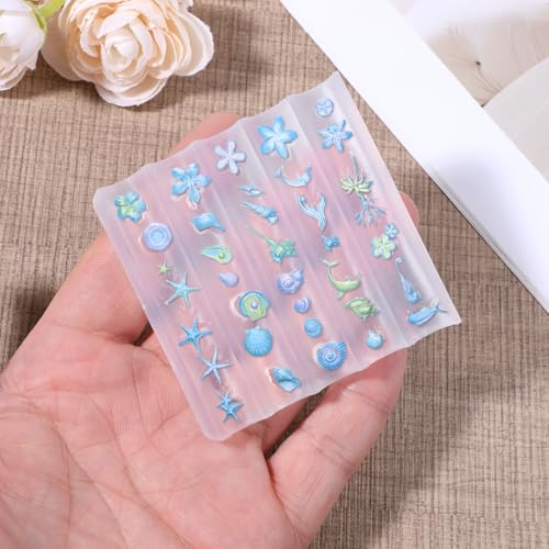 3D Sea Shell Silicone Nail Mold Ocean Beach Manicure Carving Template