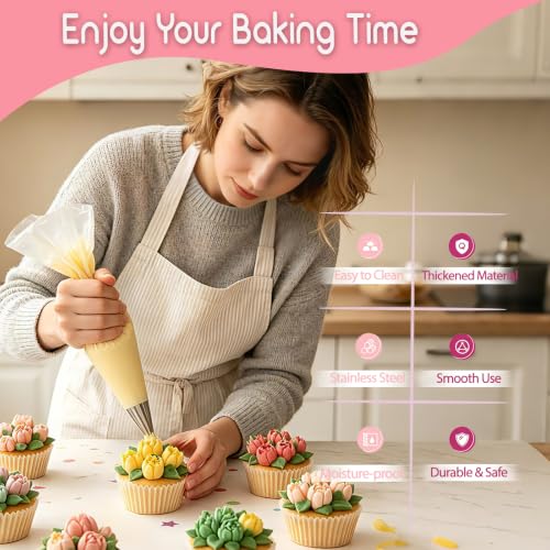 12PCS Stainless Steel Piping Tips Set for Cake Decorating