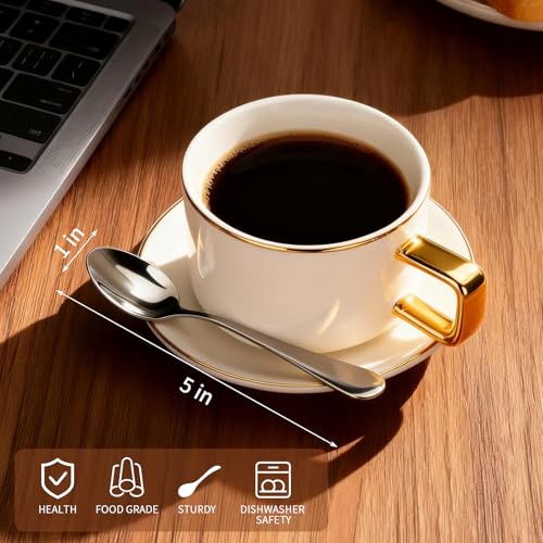 Aerzip 5-Inch Stainless Steel Demitasse Espresso Spoons - 6 Piece Set