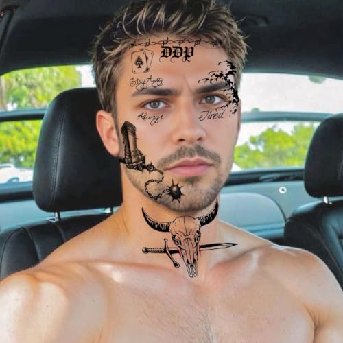 Halloween Temporary Face Tattoos 4 Sheets Cosplay Stickers