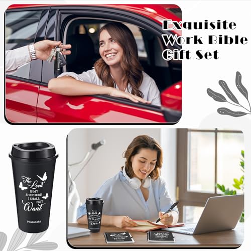 Black Christian Gift Set with Scripture Cups, Notebooks, Pens & Keychains - 12 Pieces
