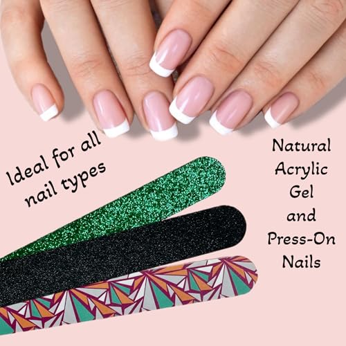 ALAZCO 20-Piece Professional Nail Files & Emery Boards Coarse Medium Grit