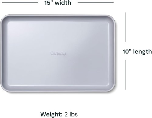 Caraway Non-Stick Ceramic Baking Sheet - Non-Toxic PTFE & PFOA Free - Ideal for Baking & Roasting - Medium (15" x 10") - Cream
