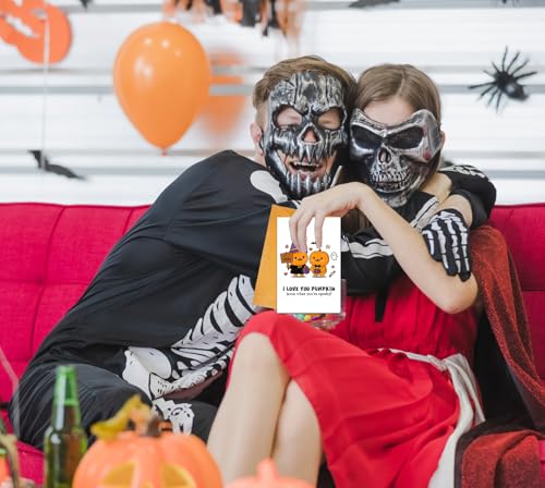 Funny I Love You Pumpkin Halloween Card with Envelope for Him and Her