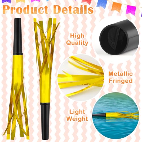 24 Gold Party Blowers - Metallic Noisemakers for Birthdays & Events