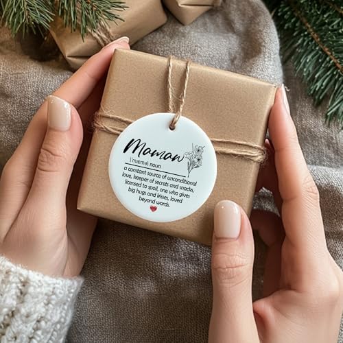 Ceramic Hanging Ornament for Grandma - Mamaw Gifts from Grandchildren