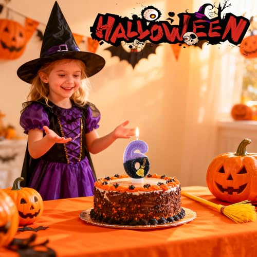 Magic Broom Number 7 Birthday Candle for Wizard Theme Parties