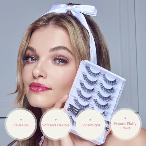 VieVie False Eyelashes Natural Faux Mink Strip Lashes 7 Pairs