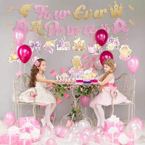Princess Birthday Decorations Set - 35PCS for 4th Birthday