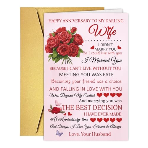 Heartfelt Wedding Anniversary Card for Wife - UUEFKTN