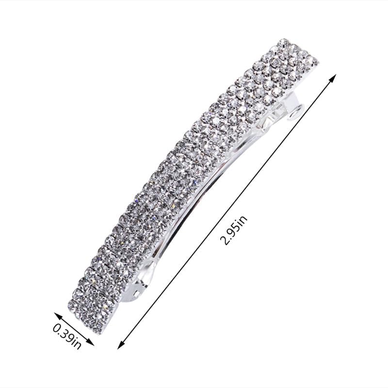 ZLmoue Silver Rhinestone Crystal Hair Clips 2-Piece Set