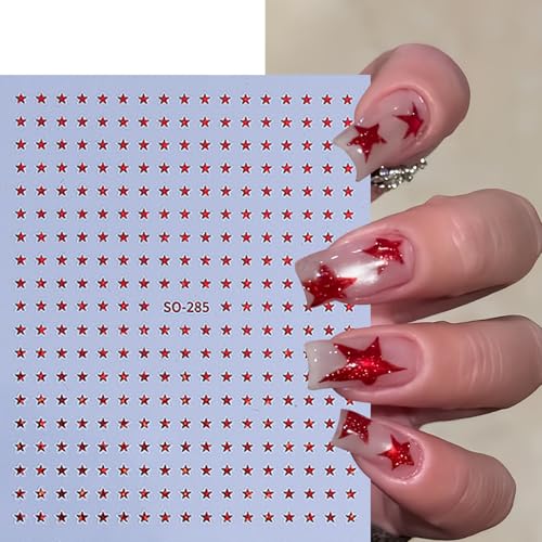 Star Nail Stickers 3D Self-Adhesive Celestial Nail Decals 8 Sheets