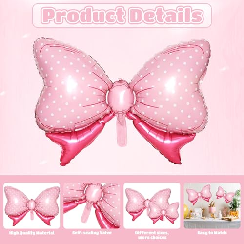 Saxuxu Crown and Bow Foil Balloon Kit for Parties and Baby Showers 10pcs