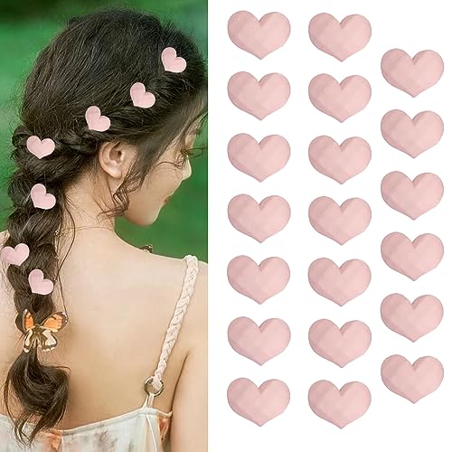ExdAs Mini Heart Hair Clips - 20 Pcs Cute Pink Small Hair Pins & Barrettes for Women and Girls