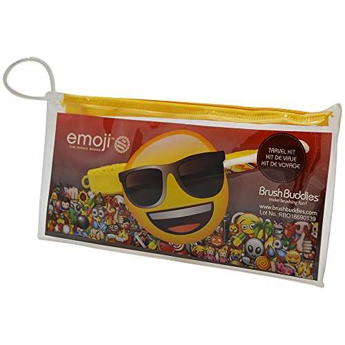 Brush Buddies Emoji Eco Travel Kit with Toothbrush and Pouch
