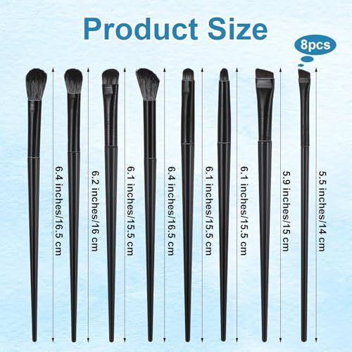 Ahltoiex 8 Pcs Professional Eye Makeup Brushes Set for Eyeshadow Smudging and Eyeliner