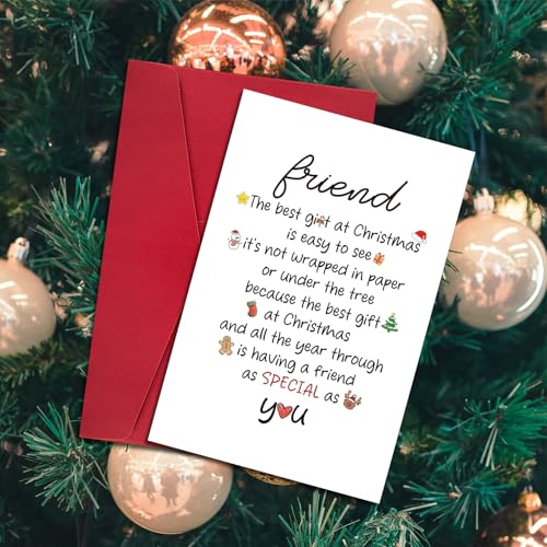 Heartwarming Christmas Card for Best Friend - Premium 8x5.3 Inches