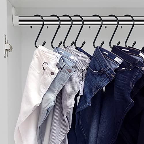 HiGift 12-Pack 4.5-Inch Vinyl Coated S-Hooks, Heavy Duty Non-Slip Black Steel