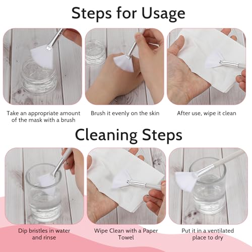 Giantree 2 Pcs Fan Brushes for Face Mask Application and Makeup