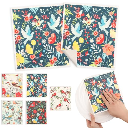 wlich 5 Pack Swedish Dishcloths - Reusable Kitchen Towels