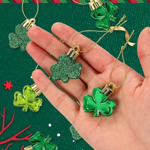 36Pcs St. Patrick's Day Shamrock Ornaments Set for Tree Decor