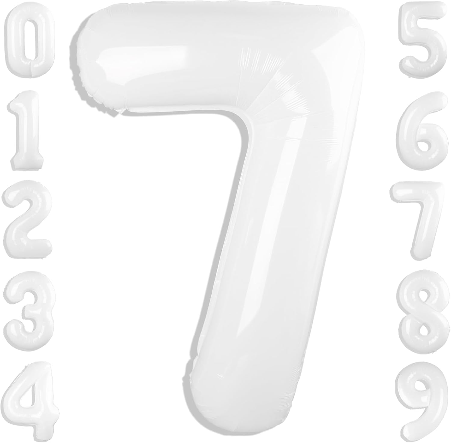 Number 7 Balloon by [Brand Name] - 40 Inch White Birthday Decoration for 7th, 17th, 27th & 70th Celebrations
