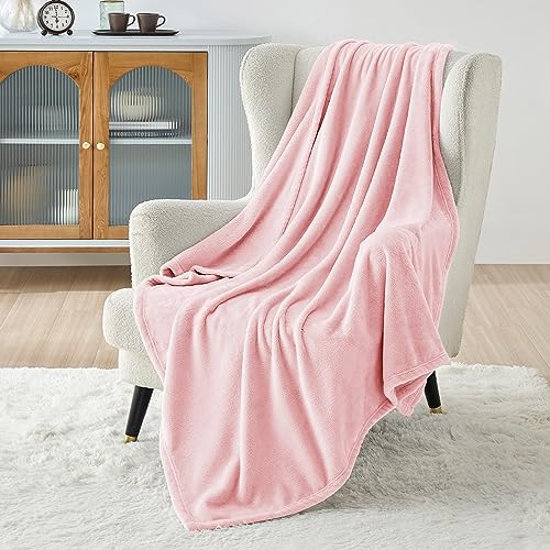 Bedsure GentleSoft Fleece Throw Blanket - Pink, 50x60 Inch Cozy Soft Throw