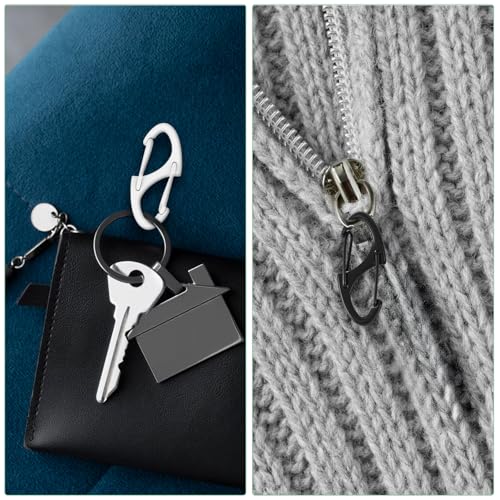 20 Pcs Alloy S Carabiner Clips, Dual Opening Design, Keychain Spring Snap Hooks Mini Carabiner Clip, for Dual Wire Gate Clip Interlocking Keychain Clip Tiny Clip Attachment (Color)