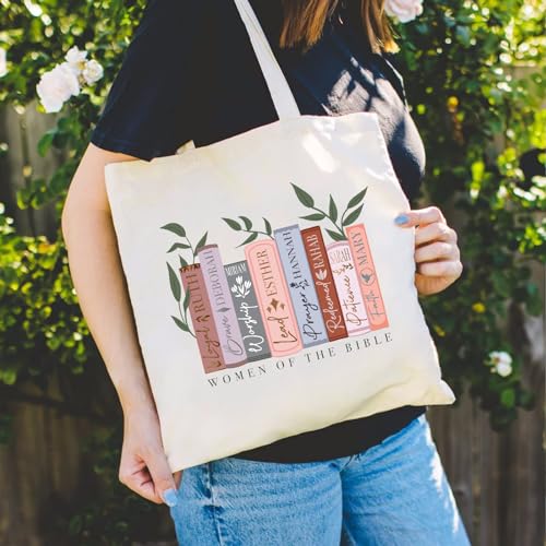 Cute Canvas Tote Bag with Inner Pockets for School