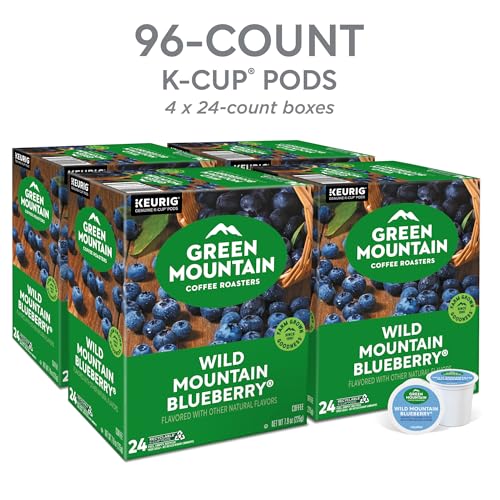 Green Mountain Wild Mountain Blueberry K-Cup Pods, Light Roast, 96 Count