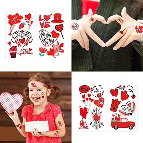 Valentine Temporary Tattoos 50+ Designs Love Heart Stickers for Kids Adults