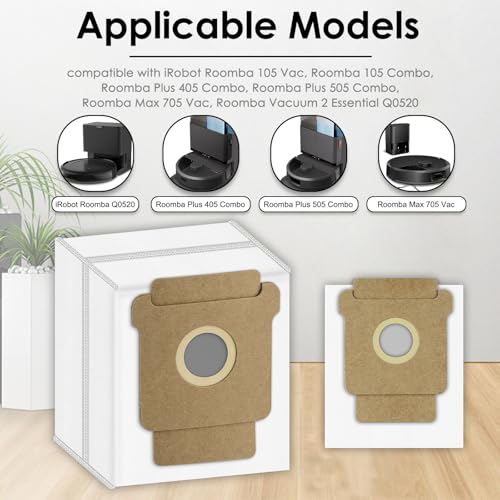 BRUVISH 5-Pack Replacement Dust Bags for iRobot Roomba Combo & Essential