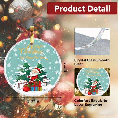 2025 Crystal Christmas Ornament - Shiny Round Hanging Decor