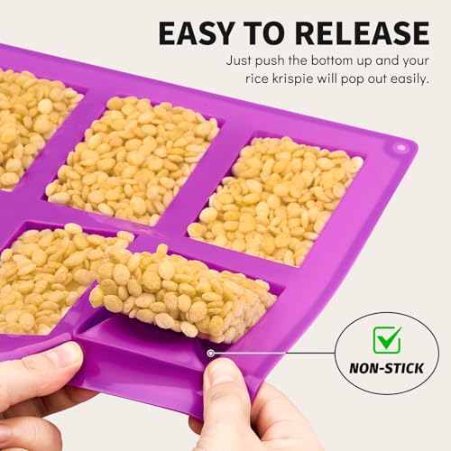 Puyeipt Silicone Rice Krispie Treat Molds – 3 Pack, 18 Cavity