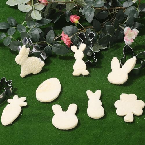 Easter Cookie Cutters Set - Shamrock, Egg, Bunny Shapes for Kids