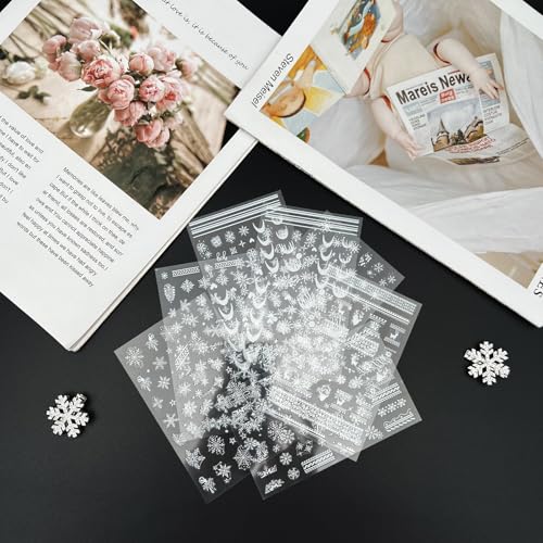 Christmas Snowflake Nail Stickers Set – 7 Sheets Winter Decals