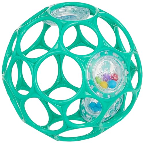 Bright Starts Oball Easy-Grasp Rattle - Teal Infant Sensory Toy
