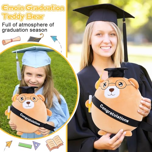 Emoin Graduation Bear Plush Toy - 11.8'' Stuffed Animal Gift for Graduates