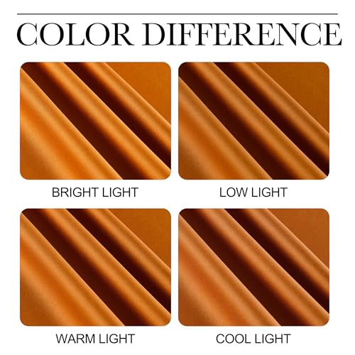 NICETOWN Room Darkening Satin Curtains - 42" x 36" - 2 Panels, Orange