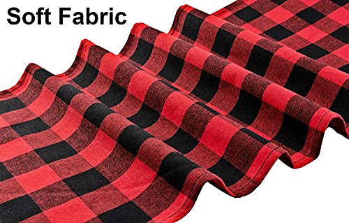 Red & Black Buffalo Check Table Runners 8 Pack - 72 Inch for Christmas & Parties