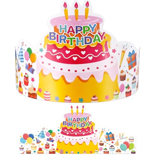 Outus Vivid Style 42 Pcs Kids Birthday Crowns with Elastic Band - Party Supplies