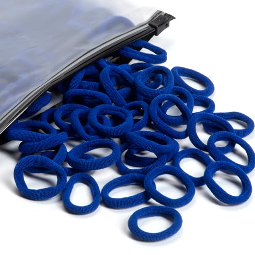 Zingso 100 Pcs Baby Hair Ties, Soft Cotton Seamless Elastic Hair Bands
