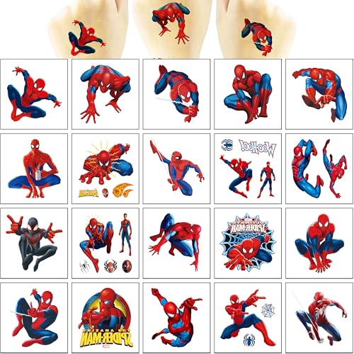 Spider-Man Temporary Tattoos 20pcs Kids Party Favors Stickers