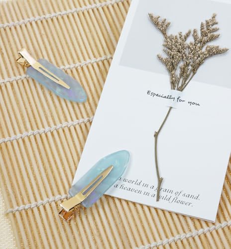 Mini Skater 2.36" Creaseless Hair Clips No Bend Blue 2PCS