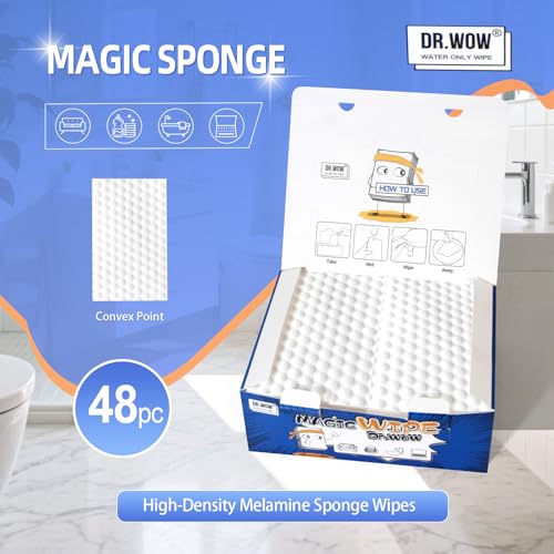 Ultra-Thin Melamine Cleaning Sheets - 48 Count, Scratch-Free